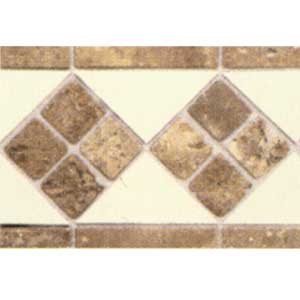 Daltile Daltile Tumbled Stone Combination Listello Almond / noce Stone 4 X 12 Tile  &  Stone
