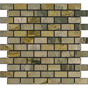 Caribe Stone Caribe Stone India Tumbled Slate Brick Mosaic Autumn Tile  &  Stone