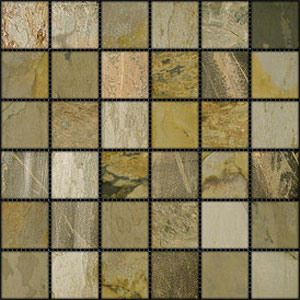 Caribe Stone Caribe Stone India Tumbled Slate Mosaic Autumn Tile  &  Stone