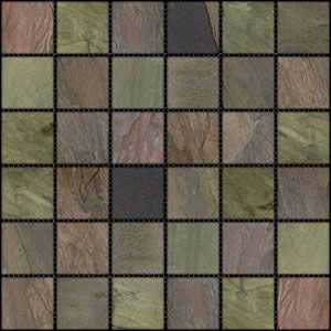 Caribe Stone Caribe Stone India Tumbled Slate Mosaic Multiselect Tile  &  Stone