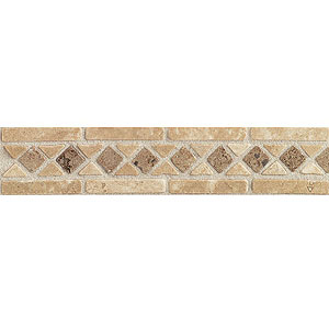 Mohawk Mohawk Artistic Collection - Accent Statements - Stone Sienna / ivory / antalya Diamond Decorative Border Tile  &  Stone