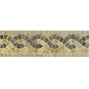 Mohawk Mohawk Artistic Collection - Accent Statements - Stone China Gold Multicolor Serpentine Border Tile  &  Stone