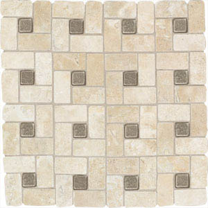 American Olean American Olean Artistic Elements Stoneworks Pinwheel 1 X 2 (12x12) Azteca / bronze Dots Mw01 / tu0512pwms1p