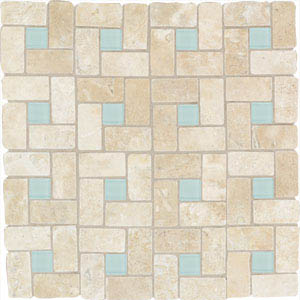 American Olean American Olean Artistic Elements Stoneworks Pinwheel 1 X 2 (12x12) Azteca / mist Dots Gw01 / tu0512pwms1p