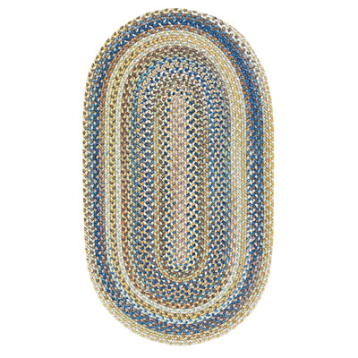 Capel Rugs Capel Rugs American Legacy 5 Ft Round Natural Blue Area Rugs