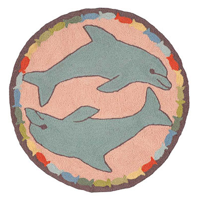 American Cottage Rugs American Cottage Rugs Children Round Dolphin Pink Area Rugs