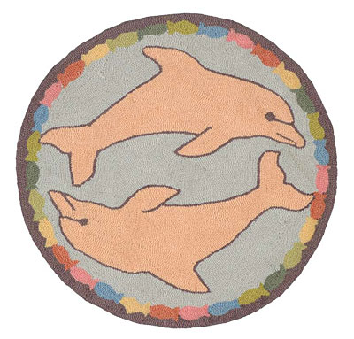 American Cottage Rugs American Cottage Rugs Children Round Dolphin Blue Area Rugs