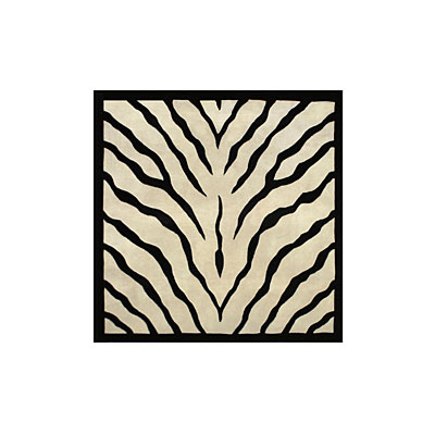 Nejad Rugs Nejad Rugs African Safari 5 Square Zebra Ivory / black Area Rugs