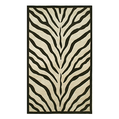 Nejad Rugs Nejad Rugs African Safari 3 X 6 Zebra Ivory / black Area Rugs