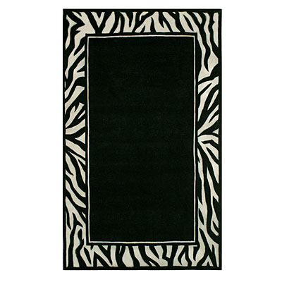 Nejad Rugs Nejad Rugs African Safari 3 X 6 Zebra Border Black / ivory Area Rugs
