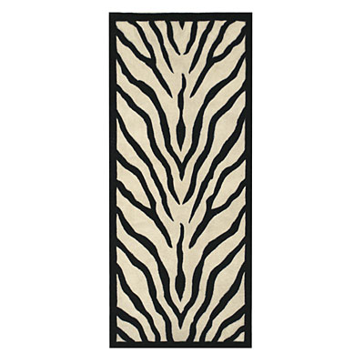 Nejad Rugs Nejad Rugs African Safari 3 X 10 Runner Zebra Ivory / black Area Rugs
