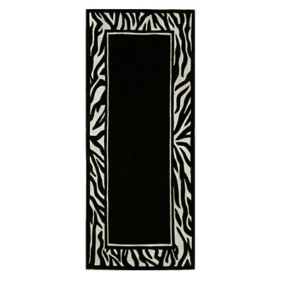 Nejad Rugs Nejad Rugs African Safari 3 X 12 Runner Zebra Border Black / ivory Area Rugs