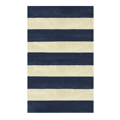 Nejad Rugs Nejad Rugs Boardwalk Stripes 5 X 8 Navy / ivory Area Rugs