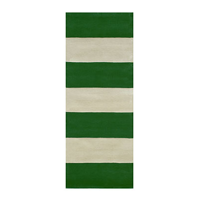 Nejad Rugs Nejad Rugs Boardwalk Stripes 3 X 10 Runner Emerald / ivory Area Rugs