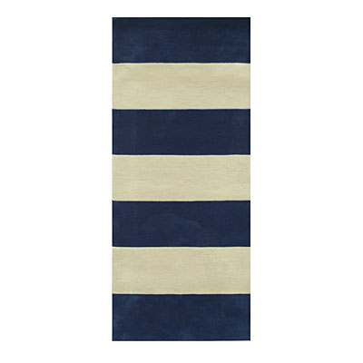 Nejad Rugs Nejad Rugs Boardwalk Stripes 3 X 10 Runner Navy / ivory Area Rugs