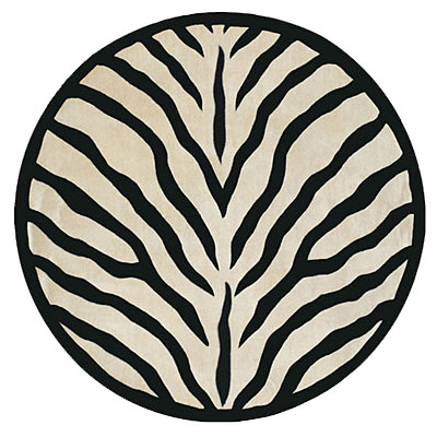 Nejad Rugs Nejad Rugs African Safari 6 Round Zebra Area Rugs