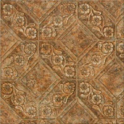 Congoleum Congoleum Bravada - Etched Floral Terra Cotta Vinyl Flooring