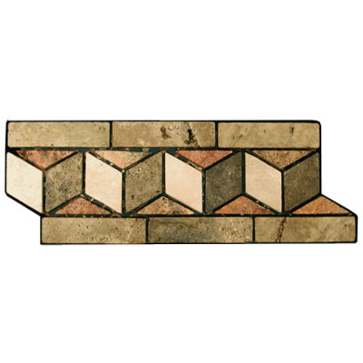 Caribe Stone Caribe Stone Decorative Borders - Travertine Chevron Tile  &  Stone