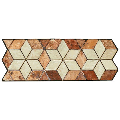 Caribe Stone Caribe Stone Decorative Borders - Travertine Star Rust Tile  &  Stone