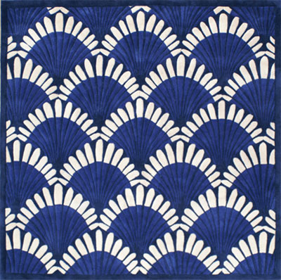 Nejad Rugs Nejad Rugs Shells Nouveau 5 Square Navy Area Rugs