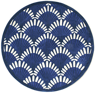 Nejad Rugs Nejad Rugs Shells Nouveau 6 Round Navy Area Rugs