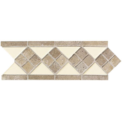 Mohawk Mohawk Artistic Collection - Accent Statements - Ceramic Matte Ivory Lace Diamond Ceramic  &  Tumbled Stone Tile  &  Stone