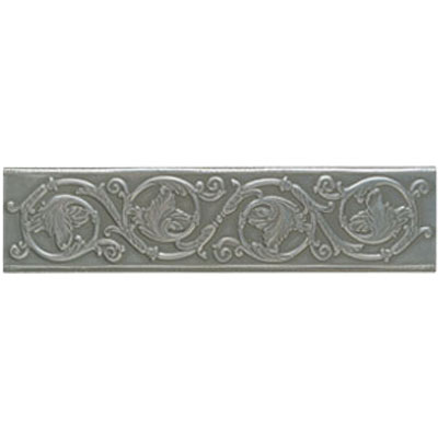 Mohawk Mohawk Artistic Collection - Accent Statements - Metals Vintage Pewter Scrolling Leaf Accent Strip Tile  &  Stone