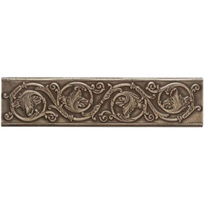 Mohawk Mohawk Artistic Collection - Accent Statements - Metals Vintage Bronze Scrolling Leaf Accent Strip Tile  &  Stone