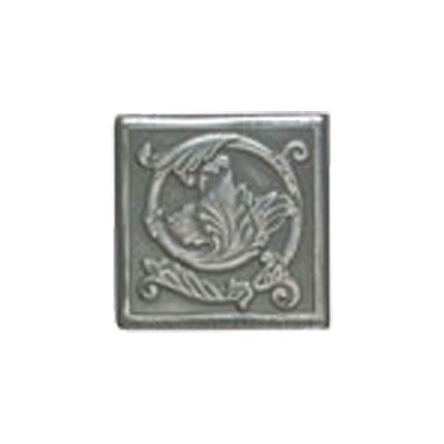 Mohawk Mohawk Artistic Collection - Accent Statements - Metals Vintage Pewter Scrolling Leaf Decorative Insert Tile  &  Stone
