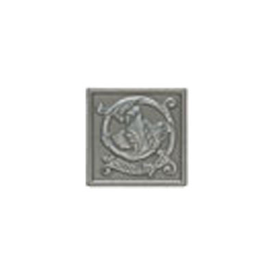 Mohawk Mohawk Artistic Collection - Accent Statements - Metals Vintage Pewter Scrolling Leaf Decorative Insert Tile  &  Stone