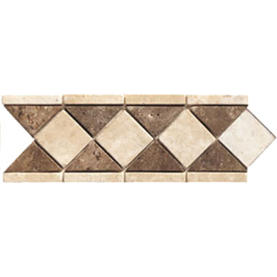 Mohawk Mohawk Artistic Collection - Accent Statements - Stone Sand Walnut Diamond Travertine Border Tile  &  Stone