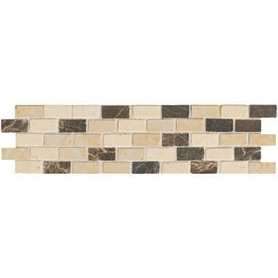 Mohawk Mohawk Artistic Collection - Accent Statements - Stone Emperador Crema Gold Brick Joint Pattern Border Tile  &  Stone
