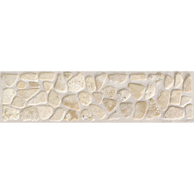 Mohawk Mohawk Artistic Collection - Accent Statements - Stone Baja Cream Pebble Border Tile  &  Stone