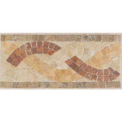 Mohawk Mohawk Artistic Collection - Accent Statements - Stone Sand Walnut Gold Red Basket Weave Border Tile  &  Stone