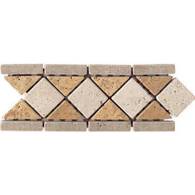 Mohawk Mohawk Artistic Collection - Accent Statements - Stone Gold Beige Walnut Victoria Diamond Border Tile  &  Stone