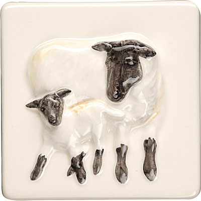 Original Style Original Style A La Ferme Clematis 4 X 4 Ewe Tile  &  Stone