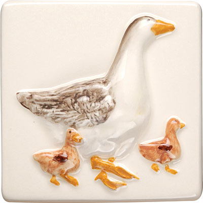 Original Style Original Style A La Ferme Clematis 4 X 4 Geese Tile  &  Stone