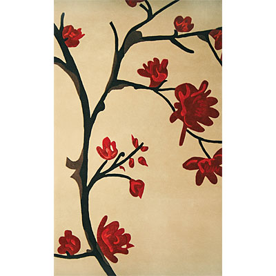Delos, Inc. Delos, Inc. Bloom 5 X 8 Cherry Blossom Khaki Area Rugs