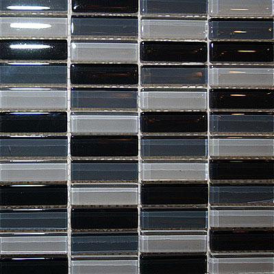 Maestro Mosaics Maestro Mosaics Crystal Glass Blends Mosaic Light Gray-black-dark Gray Tile  &  Stone