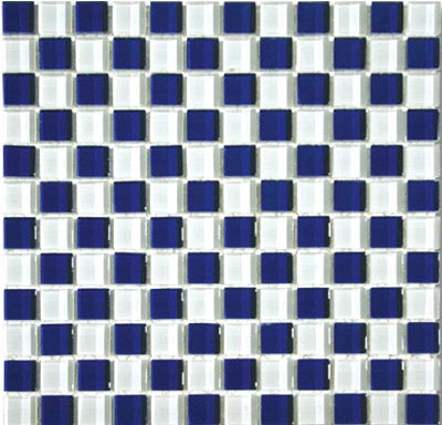 Mirage Tile Mirage Tile Chessboard 1 X 1 Blue White Tile  &  Stone