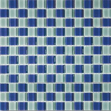 Mirage Tile Mirage Tile Chessboard 1 X 1 Green Blue Tile  &  Stone