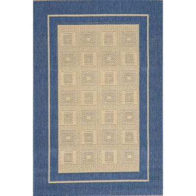 Stepco Stepco Patio Rugs 4.8 X 6.8 1309 Cream Blue Area Rugs