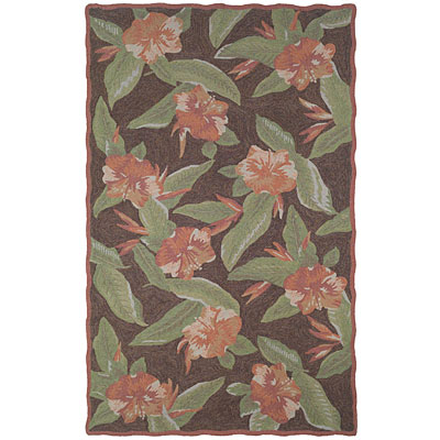Trans-Ocean Import Co. Trans-ocean Import Co. Lido 8 Foot Round Hibiscus Bliss Tobacco Area Rugs