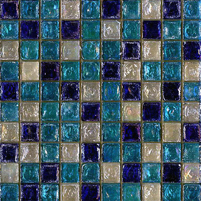 Maestro Mosaics Maestro Mosaics Seaside Glass Mosaic Blends White Sea Blue Cobolt Blue Tile  &  Stone